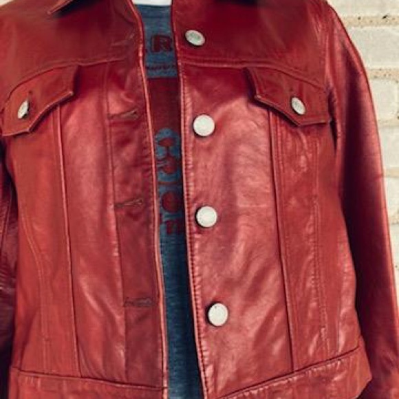 Red Leather Jacket - Picture 2 of 4